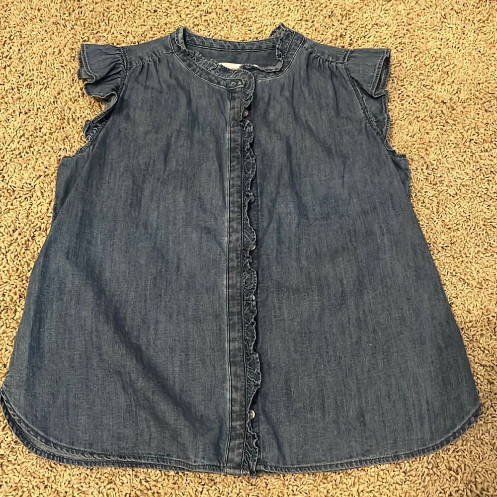 LOFT petite chambray top